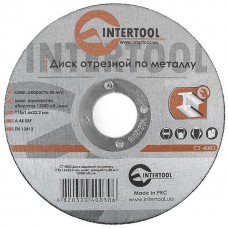 Диск отрезной по металлу 115x1,6x22,2 мм INTERTOOL CT-4003