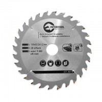Диск пильный по дереву с твердосплавными напайками 150x22,2x1,5 мм; 28 зубьев INTERTOOL CT-3015