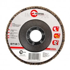 Диск шлифовальный лепестковый 115x22 мм, зерно K100 INTERTOOL BT-0110