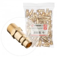 Переходники 50 шт. c наружной резьбой 1/4" на ответную часть быстроразъемного соединения INTERTOOL PT-5820