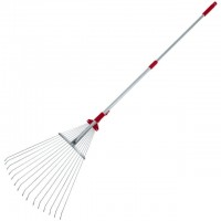 Грабли веерные 15 прутьев, металлическая телескопическая рукоятка, регулировка ширины рабочей поверхности. INTERTOOL FT-3007