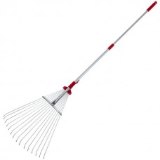 Грабли веерные 15 прутьев, металлическая телескопическая рукоятка, регулировка ширины рабочей поверхности. INTERTOOL FT-3007