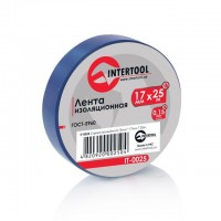 Лента изоляционная 0,15 мм x 17 мм x 25 м синяя INTERTOOL IT-0025