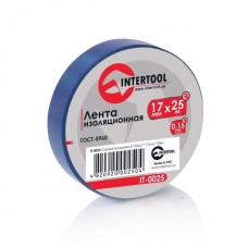 Лента изоляционная 0,15 мм x 17 мм x 25 м синяя INTERTOOL IT-0025