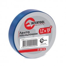 Лента изоляционная 0,15 мм x 17 мм x 15 м синяя INTERTOOL IT-0015