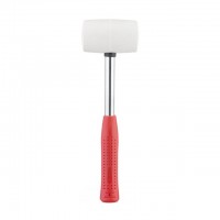 Киянка резиновая 450 г. 65 мм, белая резина, металлич. ручка INTERTOOL HT-0227