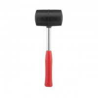Киянка резиновая 680 г. 80 мм, черная резина, металлич. ручка INTERTOOL HT-0232