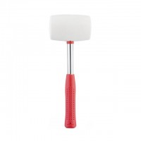 Киянка резиновая 680 г. 80 мм, белая резина, металлич. ручка INTERTOOL HT-0235