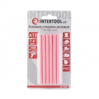 Комплект розовых клеевых стержней 7.4мм*100мм, 12шт. INTERTOOL RT-1047