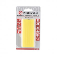 Комплект желтых клеевых стержней 7.4мм*100мм, 12шт. INTERTOOL RT-1050