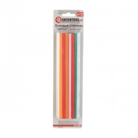 Комплект цветных клеевых стержней 7.4мм*200мм, 12шт INTERTOOL RT-1032