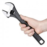 Ключ разводной 300мм, Cr-V, черный, фосфатированный, INTERTOOL XT-0062