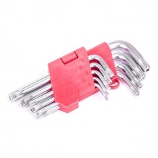 Набор Г-образных ключей TORX с отверстием 9 шт., Т10-Т50, Cr-V INTERTOOL HT-0604