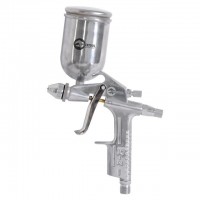 Краскопульт пневматический HP MINI, форсунка 0.5мм, верхний металлический бачок 200мл, 5бар INTERTOOL PT-0303