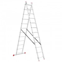 Лестница алюминиевая 2-х секционная универсальная раскладная 2x12 ступ. 5,93 м INTERTOOL LT-0212