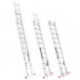 Лестница алюминиевая 3-х секционная универсальная раскладная 3x11 ступ. 7,33 м INTERTOOL LT-0311