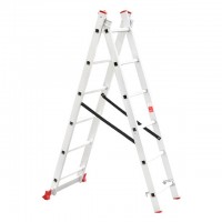 Лестница алюминиевая 2-х секционная универсальная раскладная 2x6 ступ. 2,57 м INTERTOOL LT-0206