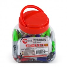 Мини-маркеры перманентные цветные, L= 93 мм, 80 шт/упак. (черный, синий, зеленый, красный) INTERTOOL KT-5011