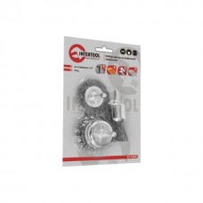 Набор щеток проволочных для дрели 3ед., 1/4" INTERTOOL BT-0300