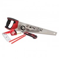 Набор инструмента столярный 6 ед. (ножовка, нож, карандаши, рулетка, угольник) INTERTOOL HT-3157