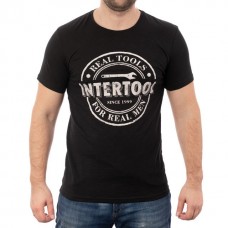 Футболка черная M 100% хлопок INTERTOOL SP-2202