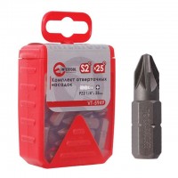 Комплект отверточных насадок PZ2 1/4"x 25 мм - 25 шт. INTERTOOL VT-5949