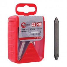 Комплект отверточных насадок PZ1/PZ2 1/4"x 60 мм - 10 шт. INTERTOOL VT-5786