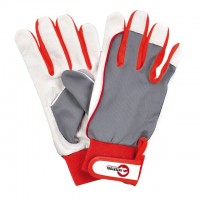 Перчатка комбинированная из высококачественной козьей кожи и ткани 10" эластичный манжет на липучке INTERTOOL SP-0011