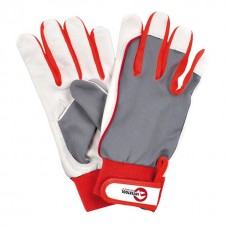 Перчатка комбинированная из высококачественной козьей кожи и ткани 10" эластичный манжет на липучке INTERTOOL SP-0011
