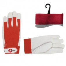 Перчатка кожаная комбинированная из высококачественной кожи и ткани 10" эластичный манжет на липучке INTERTOOL SP-0012