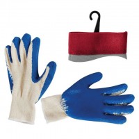 Перчатка х/б трикотаж покрытая латексом на ладони 10" (синяя) INTERTOOL SP-0008