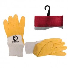 Перчатка х/б трикотаж покрытая нитрилом на ладони 8" (желтая) INTERTOOL SP-0108