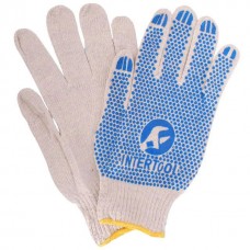 Перчатка хлопчатобумажная трикотажная с резиновым вкраплением с одной стороны (ПВХ синяя) INTERTOOL SP-0134