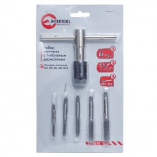 Набор метчиков с Т-образным держателем 6 ед (M4, M5, M6, M8, M10) INTERTOOL SD-8018