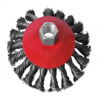 Щетка конусная 125 мм, для УШМ, М14 (пучки витой проволоки) INTERTOOL BT-4125
