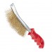 Щетка проволочная универсальная, рифленая проволка покрытая латунью, пластиковая рукоятка INTERTOOL BT-0001