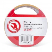 Скотч двухсторонний 50 мм*5 м на полипропиленовой основе INTERTOOL KT-0951