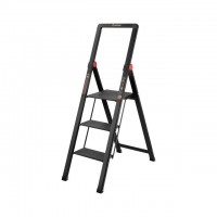 Стремянка алюминиевая "Black Slim", 3 ступени, высота верхней ступени 684мм, 150 кг, STORM INTERTOOL LT-5003