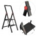 Стремянка алюминиевая "Black Slim", 2 ступени, высота верхней ступени 456мм, 150 кг, STORM INTERTOOL LT-5002