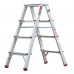 Стремянка алюминиевая двусторонняя 4 ступени, высота 880мм INTERTOOL LT-1104