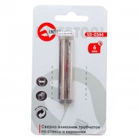 Сверло алмазное трубчатое по стеклу и керамике 6 мм INTERTOOL SD-0344