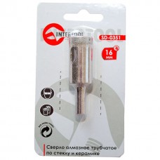 Сверло алмазное трубчатое по стеклу и керамике 16 мм INTERTOOL SD-0351