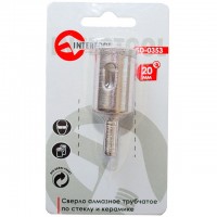Сверло алмазное трубчатое по стеклу и керамике 20 мм INTERTOOL SD-0353