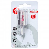 Сверло алмазное трубчатое по стеклу и керамике 22 мм INTERTOOL SD-0354