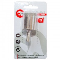 Сверло алмазное трубчатое по стеклу и керамике 24 мм INTERTOOL SD-0355
