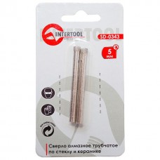 Сверло алмазное трубчатое по стеклу и керамике 5 мм INTERTOOL SD-0343
