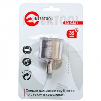 Сверло алмазное трубчатое по стеклу и керамике 35 мм INTERTOOL SD-0361