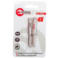 Сверло алмазное трубчатое по стеклу и керамике 8 мм INTERTOOL SD-0346